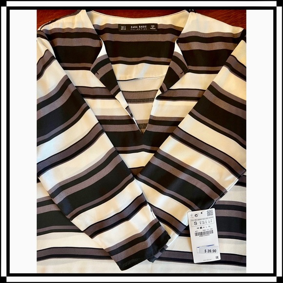 ZARA Striped Blouse (NWT) - Picture 6 of 8
